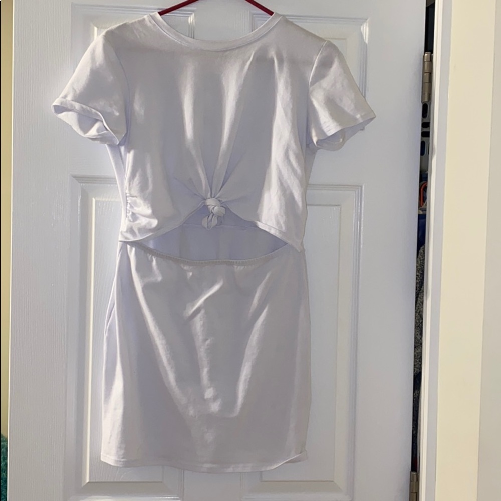 White dress with cutout stomach!